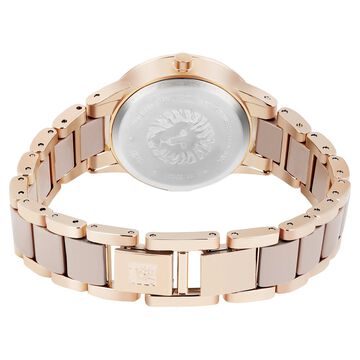Anne Klein Quartz Analog Brown Dial Ceramic Strap Watch for Women