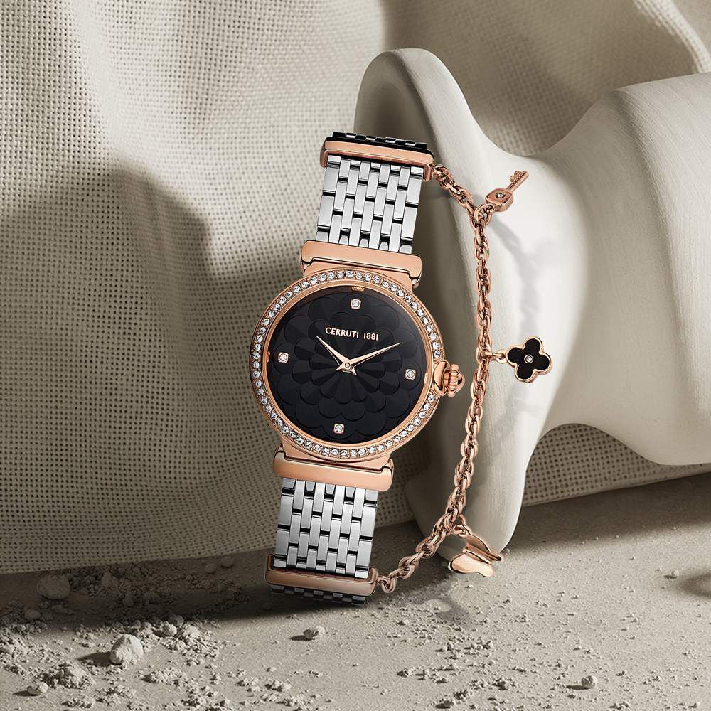 Buy Online Cerruti 1881 Quartz Analog Grey Dial Stainless Steel Strap Watch for Women ceciwlg2226203w Titan