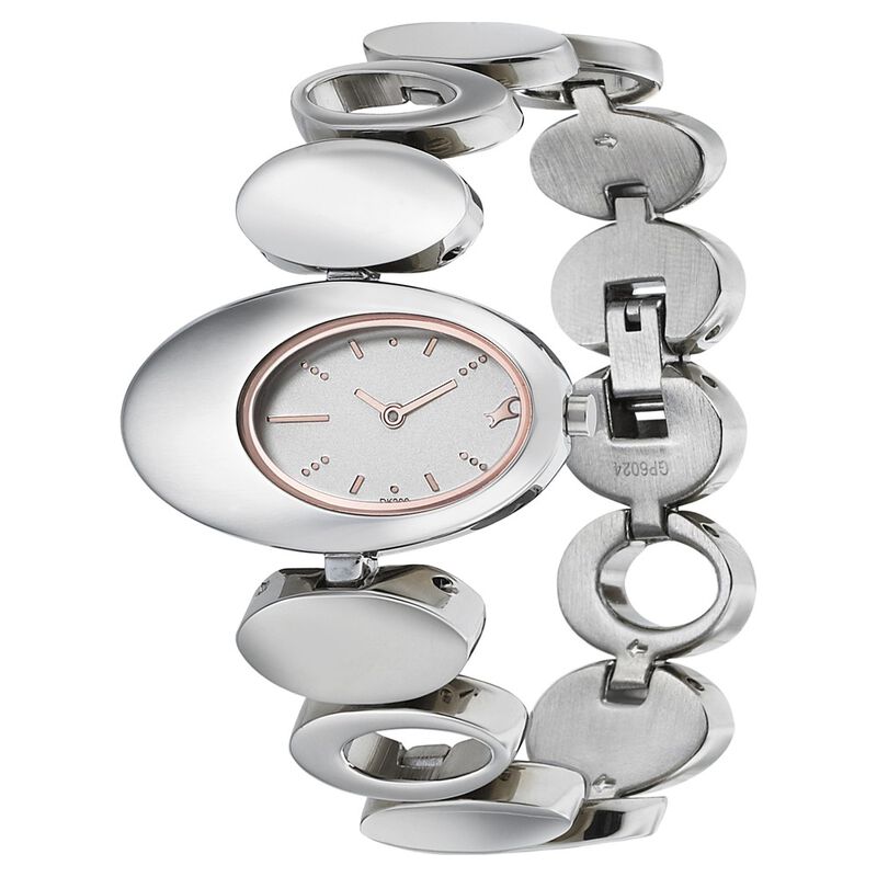 Fastrack Hitlist Quartz Analog White Dial Stainless Steel Strap Watch for Girls - image number 2