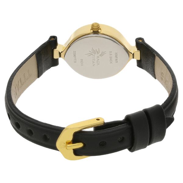 Titan Quartz Analog Black Dial Leather Strap Watch for Women - image number 3