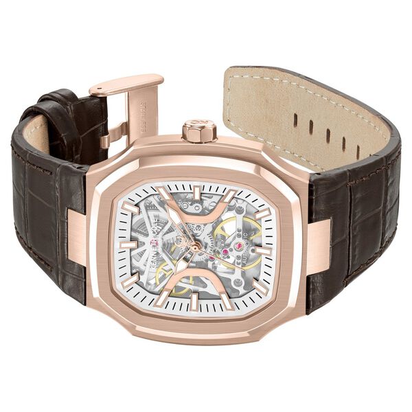 Kenneth Cole Automatic Silver Dial Brown Leather Strap Watch For Men - image number 2