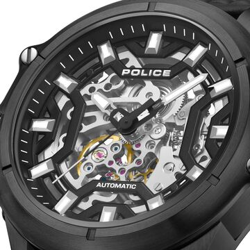 Police Men's Luang KL Rahul Edition Automatic Watch Textured Leather Strap Watch