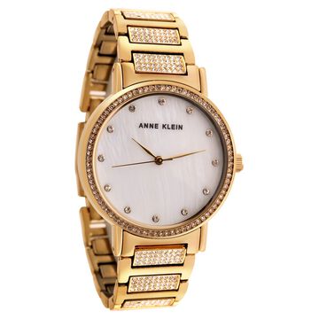 Anne Klein Quartz Analog Mother of Pearl Dial Metal Strap Watch for Women