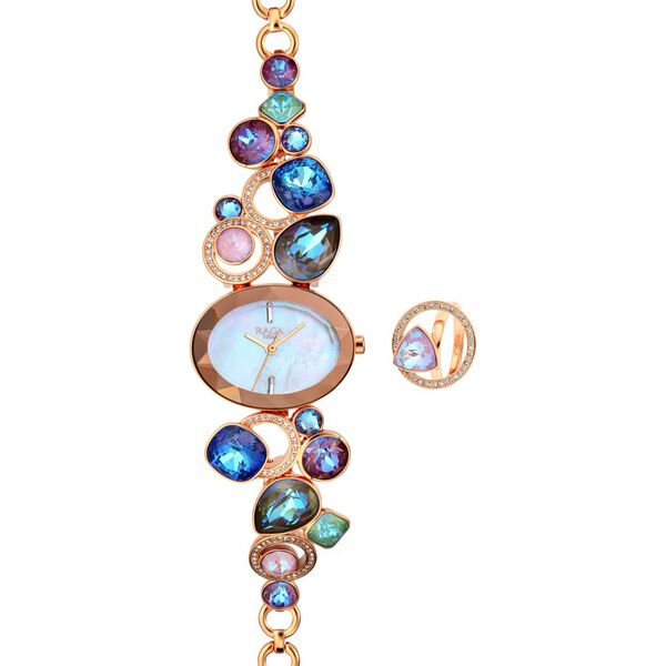 Titan Raga Moments Of Joy Quartz Analog Mother of Pearl Dial Rose Gold Metal Strap Watch For Women - image number 2