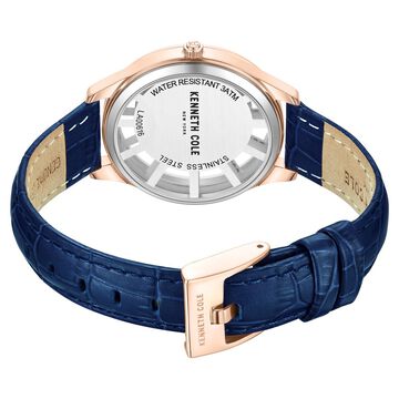 Kenneth Cole Quartz Analog Silver Dial Leather Strap Watch For Women