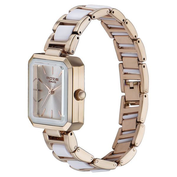 Sonata Poze Quartz Analog Silver Dial Two Toned Color Stainless Steel Strap Watch For Women - image number 3
