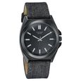 Sonata Poze Quartz Analog Black Dial Black Denim Leather Strap Watch For Men - image number 2