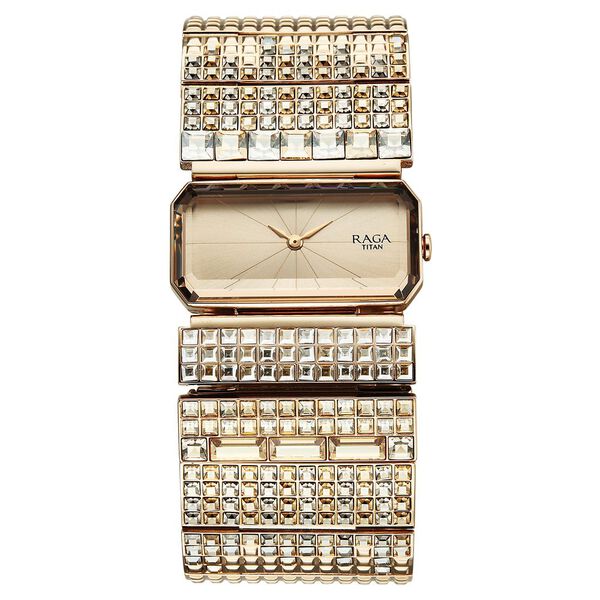 Titan Raga Cocktails Quartz Analog Rose Gold Dial Stainless Steel Strap Watch For Women - image number 0