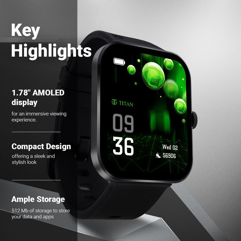 Buy Online Titan Talk S Smartwatch 24/7 Health Tracking, Stress