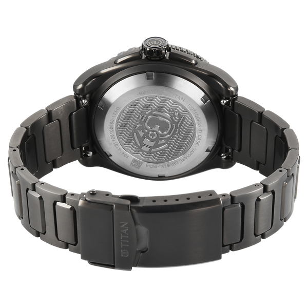 Titan Zero Hour Professional Diver's 500m Limited Edition Automatic Analog with Black Dial Black Titanium & Black FKM Strap Watch for Men - image number 6