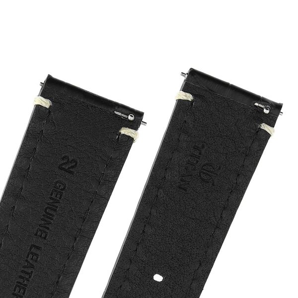 22 mm Black Genuine Leather Straps for Men - image number 4