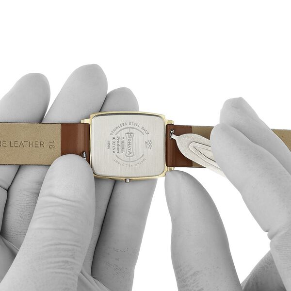 16 mm Brown Genuine Leather Strap for Women - image number 6