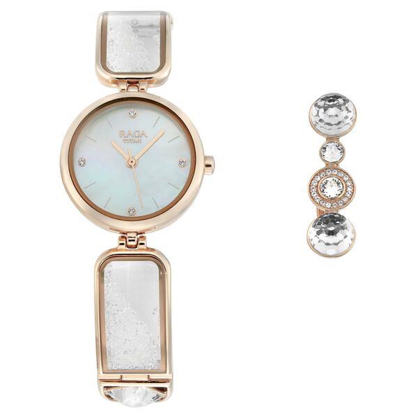Titan Raga Cocktails Mother of Pearl Dial Analog Metal Strap Watch for Women - image number 0