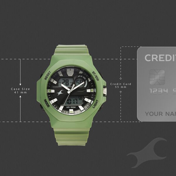 Buy Online Fastrack Streetstyle Quartz Digital Black Dial Green PU