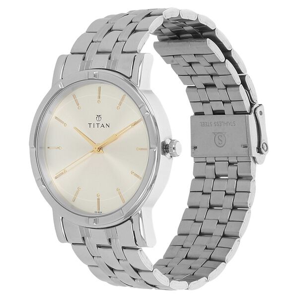 Titan Karishma Quartz Analog Silver Dial Silver Stainless Steel Strap Watch For Men - image number 1