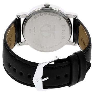 Titan Quartz Analog Silver Dial Leather Strap Watch for Men