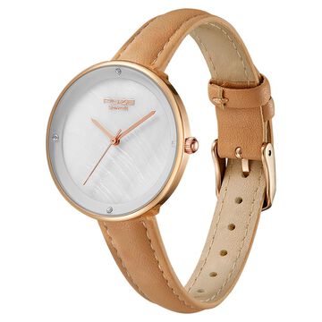 Poze by Sonata Quartz Analog White Dial PU Leather Strap Watch for Women