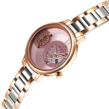 Sonata Unveil Quartz Analog Pink Dial Metal Strap Watch for Women