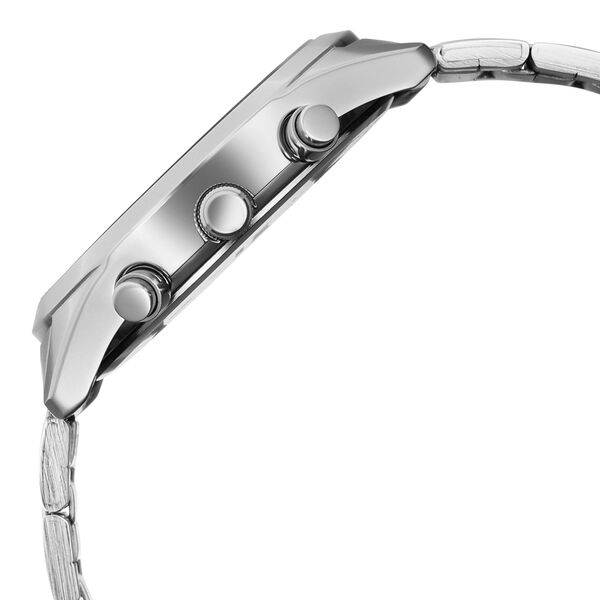 Sonata Multifunction Black Dial Silver Metal Strap Watch For Men - image number 5