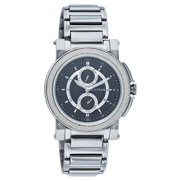 Titan Quartz Multifunction Black Dial Watch for Men - image number 0