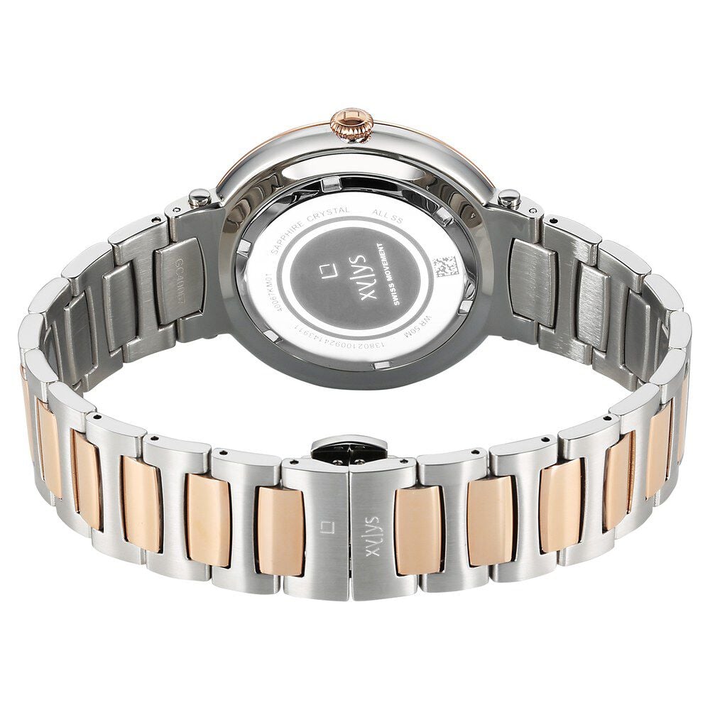 Buy Online Xylys Quartz Analog with Date Silver Dial Two Toned