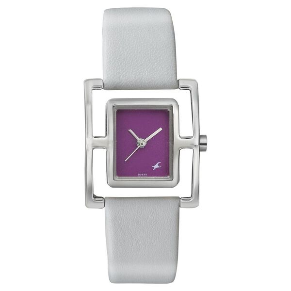 Fastrack Quartz Analog Purple Dial Leather Strap Watch for Girls - image number 0