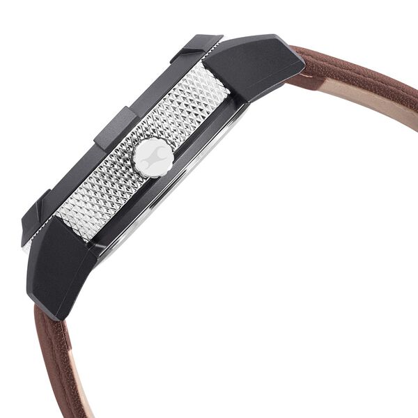 Fastrack Quartz Analog Silver Dial Leather Strap Watch for Guys - image number 3