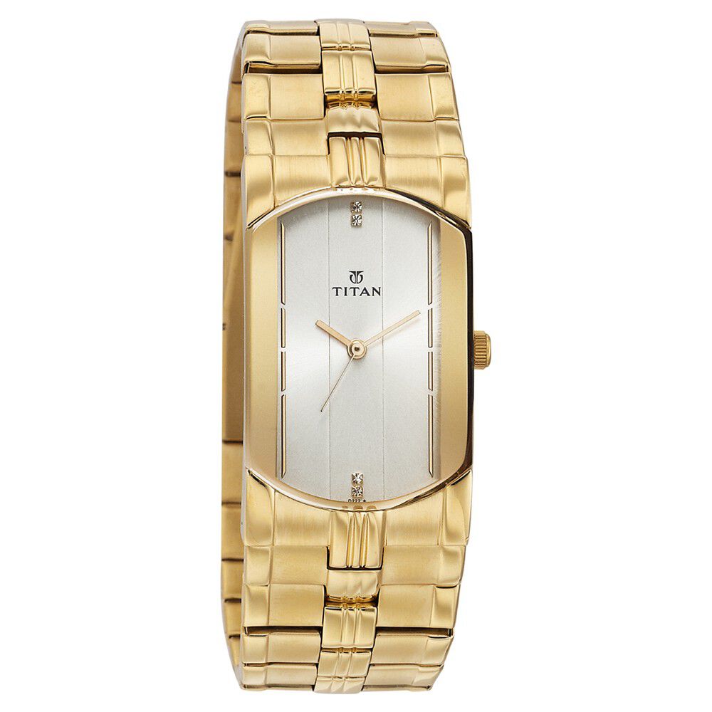Buy Online Titan Analog Champagne Dial Metal Strap Watch for Men