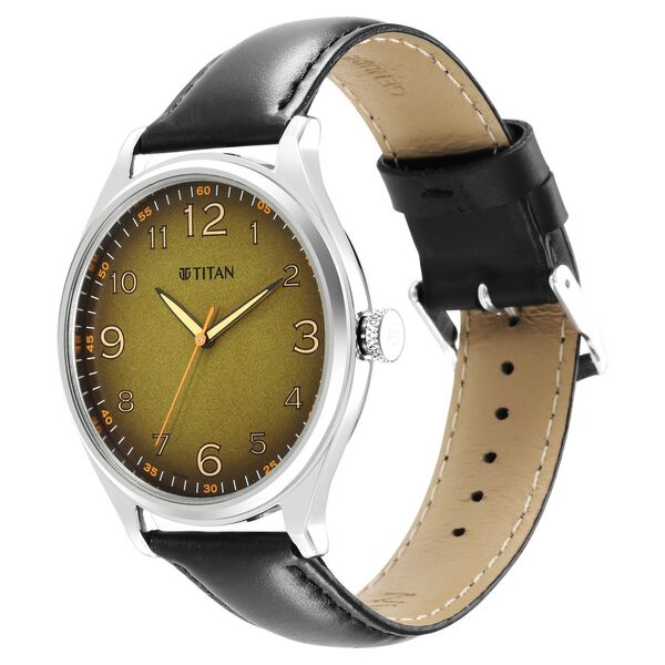 Titan Trendsetters Green Dial Analog Leather Strap Watch for Men - image number 2