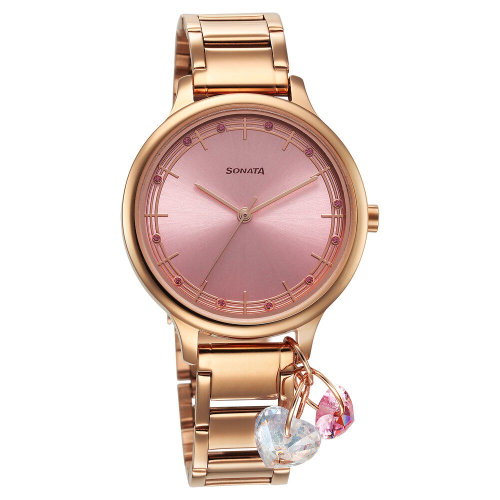 Sonata Blush Quartz Analog Pink dial Stainless Steel Strap Watch for Women-image-17