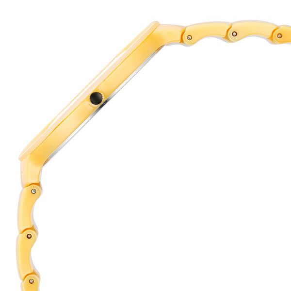 Titan Squircle Camo Quartz Analog Yellow Dial Ceramic Strap Watch For Unisex - image number 3