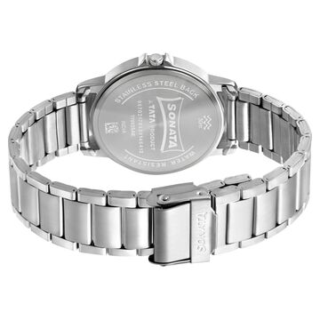 Sonata Quartz Analog Grey Dial Stainless Steel Strap Watch for Men