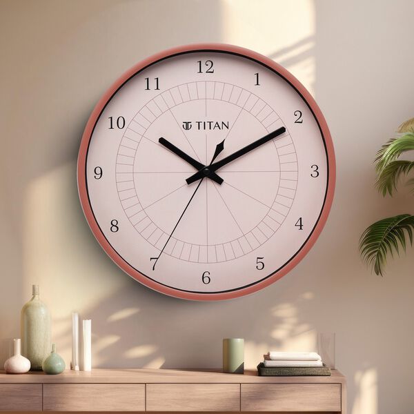Titan Classic Quartz Analog Pink Dial Wall Clock - image number 0