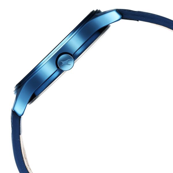 Fastrack Style Up Quartz Analog with Day and Date Blue Dial Leather Strap Watch for Guys - image number 4