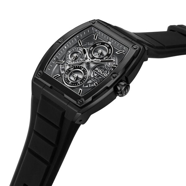 Police Quartz Multifunction Grey Dial Black Silicone Strap Watch for Men - image number 1