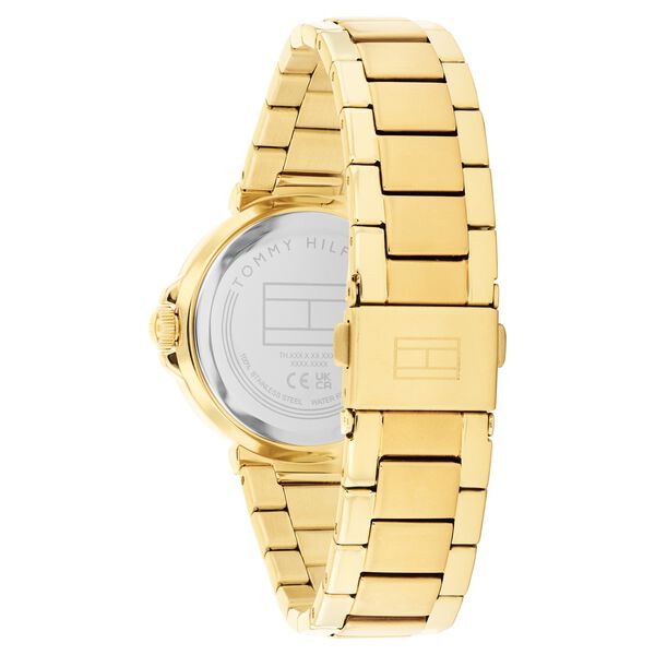 Tommy Hilfiger Quartz Analog Pink Dial Golden Stainless Steel Strap Watch For Women - image number 2