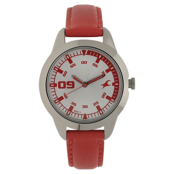 Fastrack Quartz Analog Silver Dial Leather Strap Watch for Girls - image number 0