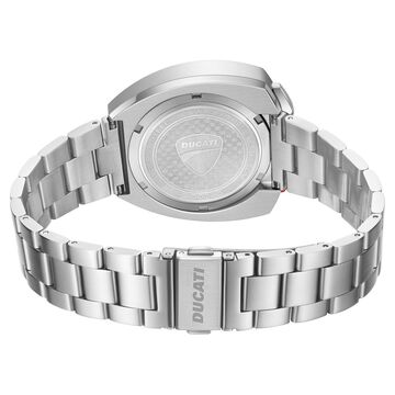 Ducati Quartz Chronograph Black Dial Silver Stainless Steel Strap Watch For Men