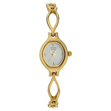 Titan Quartz Analog Silver Dial Metal Strap Watch for Women