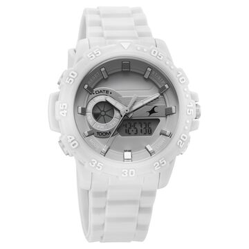 Fastrack Street line Quartz Analog Digital Grey Dial Silicone Strap Watch for Girls