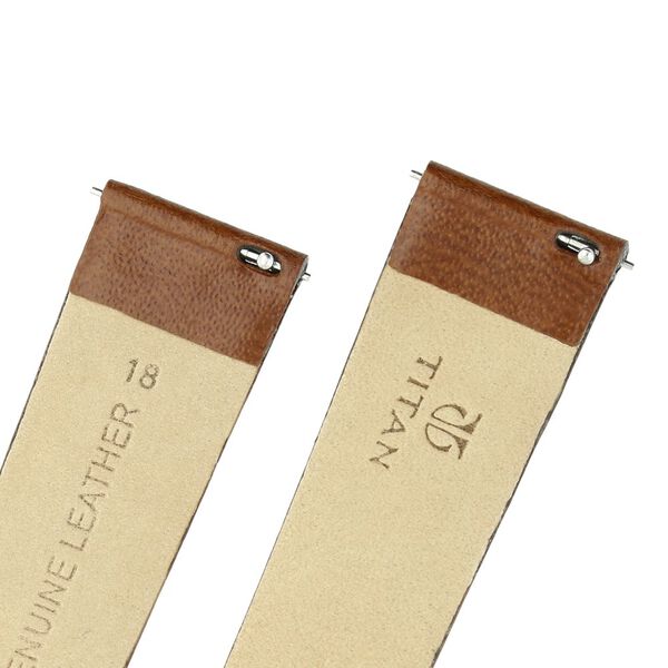 18 mm Tan Genuine Leather Strap for Men - image number 4