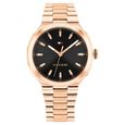 Tommy Hilfiger Quartz Analog Black Dial Rose Gold Stainless Steel Strap Watch For Men - image number 0