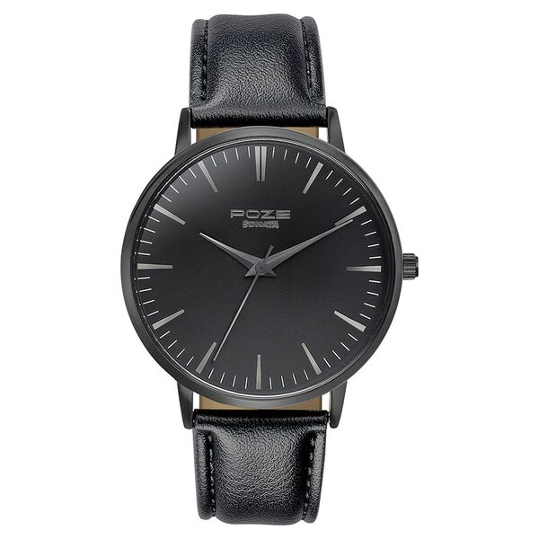 Sonata Poze Quartz Analog Black Dial Leather Strap Watch for Men - image number 1