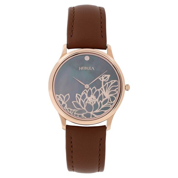 Titan Nebula Lotus Quartz Analog 18 Karat Solid Gold Watch for Women - image number 2