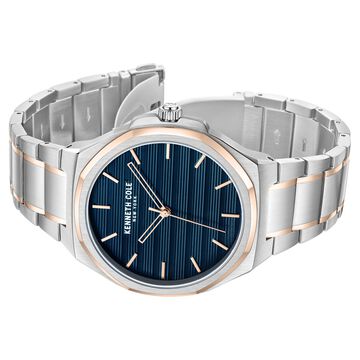 Kenneth Cole Quartz Analog Blue Dial Stainless Steel Strap Watch for Men