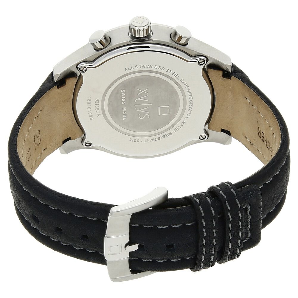 Buy Online Xylys Swiss Chronograph Black Leather Strap and Blue Dial Watch For Men nf9216sl03 Titan