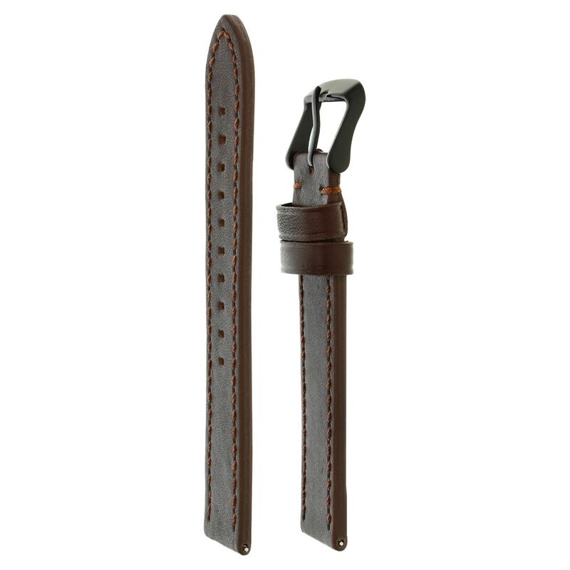 20 mm Brown Genuine Leather Strap for Men - image number 2