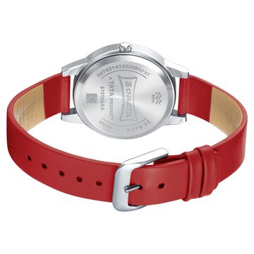 Sonata Splash White Dial Women Watch With Leather Strap