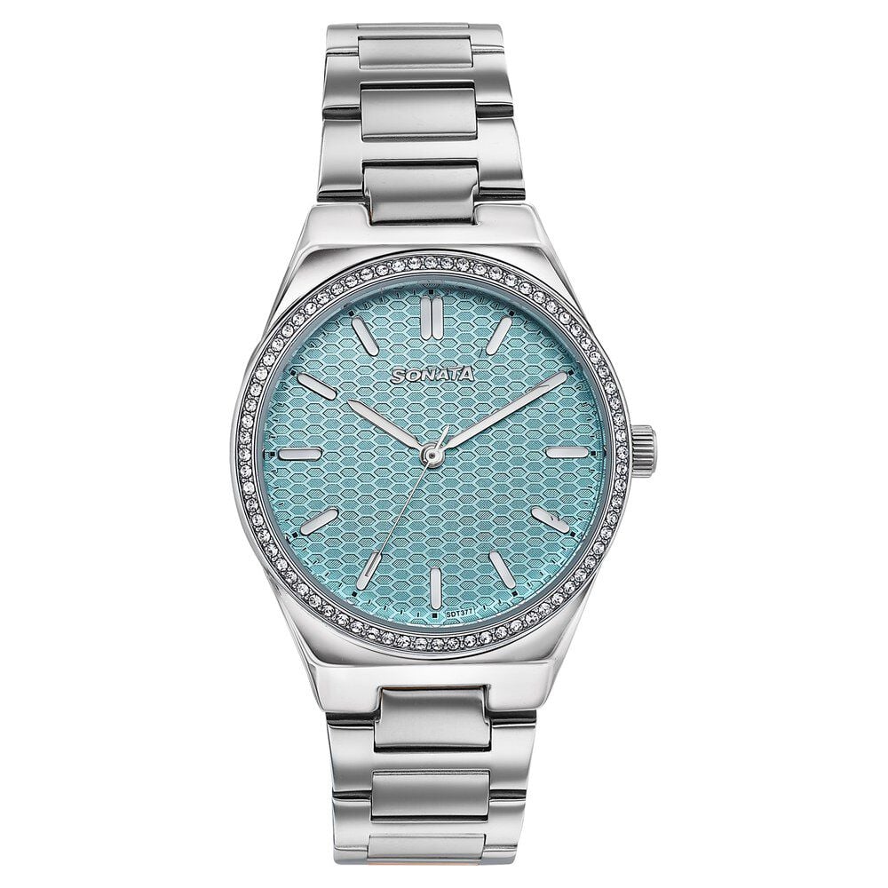Sonata Jashn Quartz Analog Blue Dial Silver Metal Strap Watch For Women-picture-35