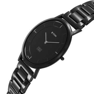 Titan Edge Quartz Analog Black Dial Black Stainless Steel Strap Watch For Men